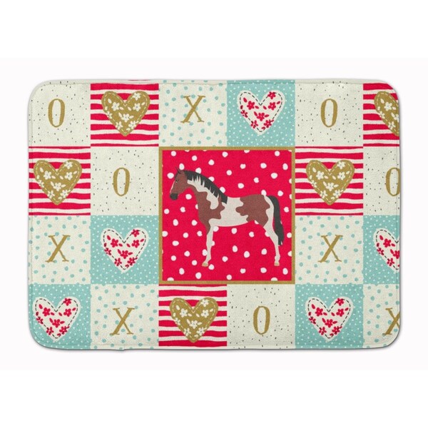 Carolines Treasures 19 x 27 in. Pinto Horse Love Machine Washable Memory Foam Mat CK5334RUG - main